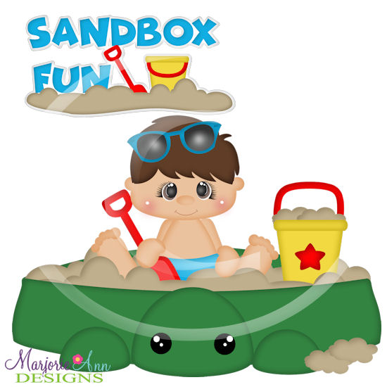 Boy Playing In Sandbox SVG Cutting Files + Clipart - Click Image to Close